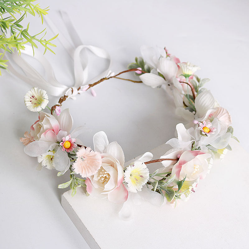 ELORA | Bridal Headband (Flowers + Bridal Charm)