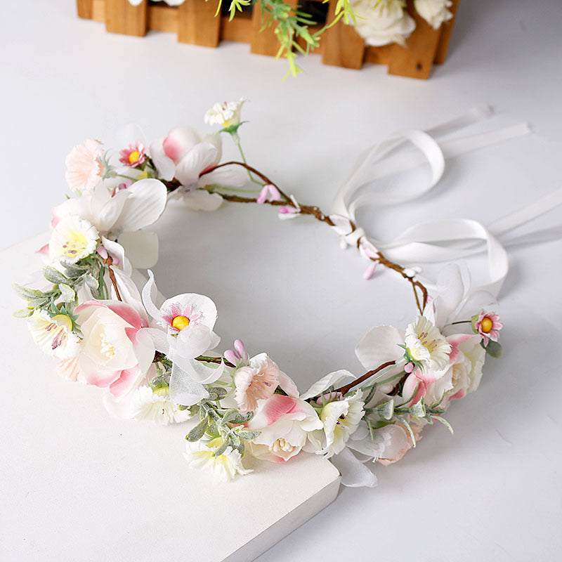 ELORA | Bridal Headband (Flowers + Bridal Charm)