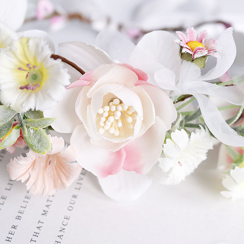 ELORA | Bridal Headband (Flowers + Bridal Charm)