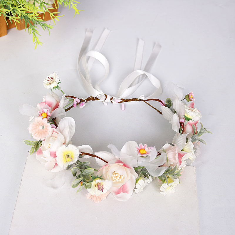 ELORA | Bridal Headband (Flowers + Bridal Charm)