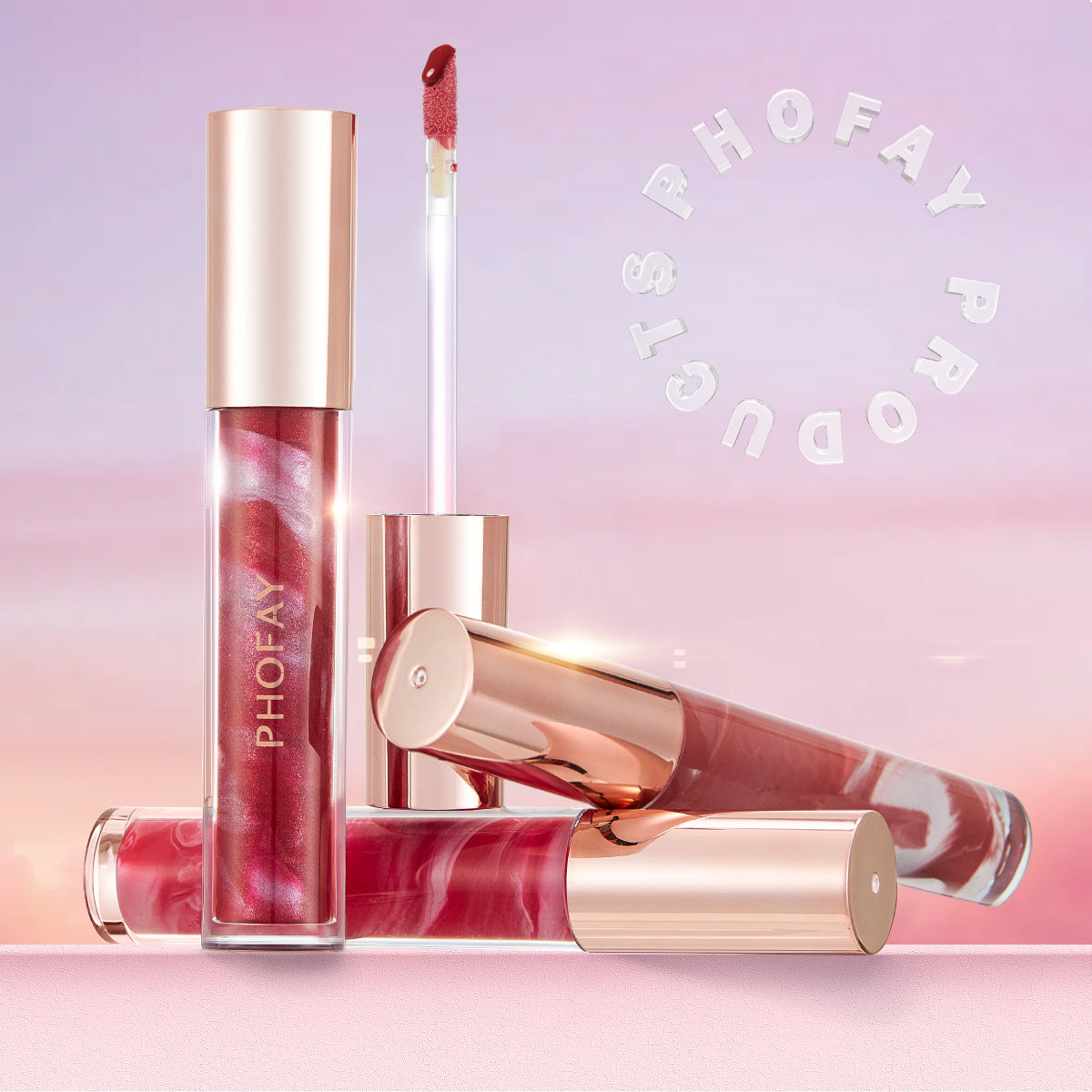 PHOFAY | Moisturizing Lip Gloss (Pink + Natural Shine)