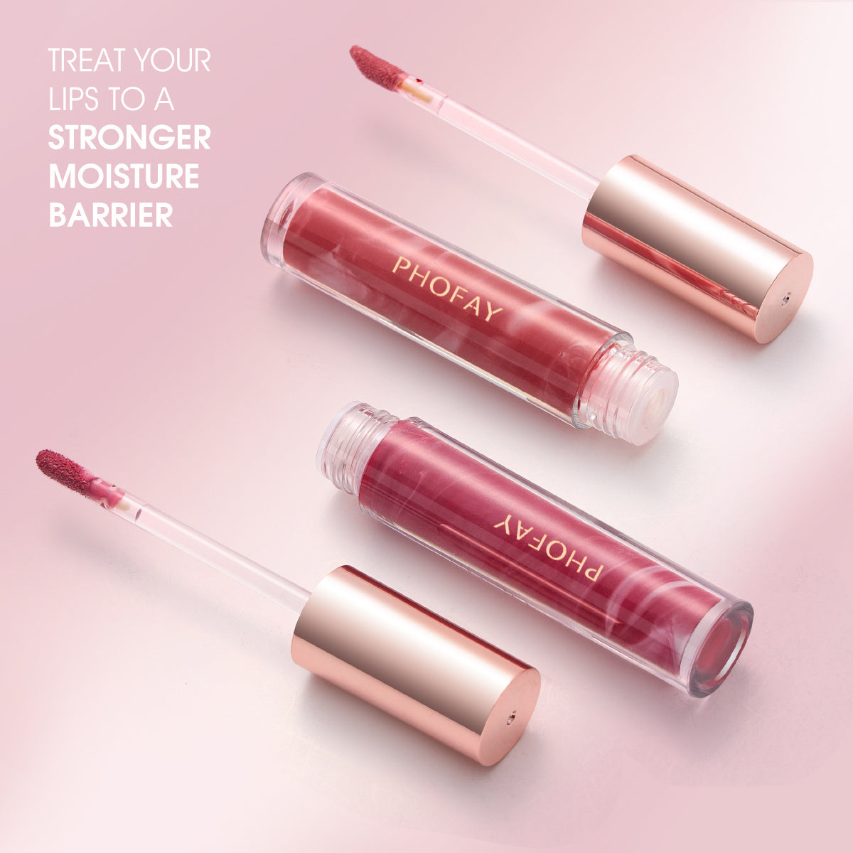 PHOFAY | Moisturizing Lip Gloss (Pink + Natural Shine)
