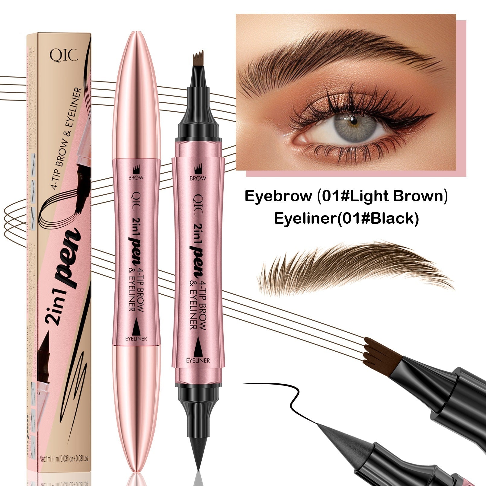 DUALIS | 3D Dual Pencil (Eyebrows + Eyeliner)