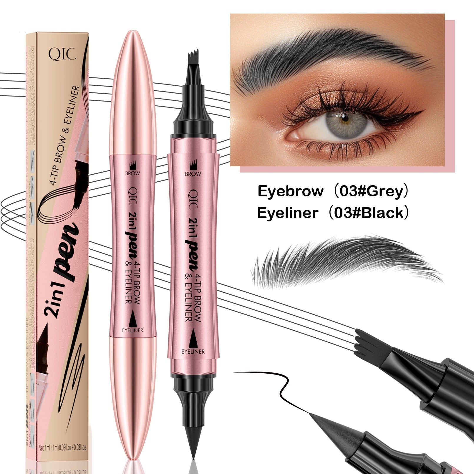 DUALIS | 3D Dual Pencil (Eyebrows + Eyeliner)