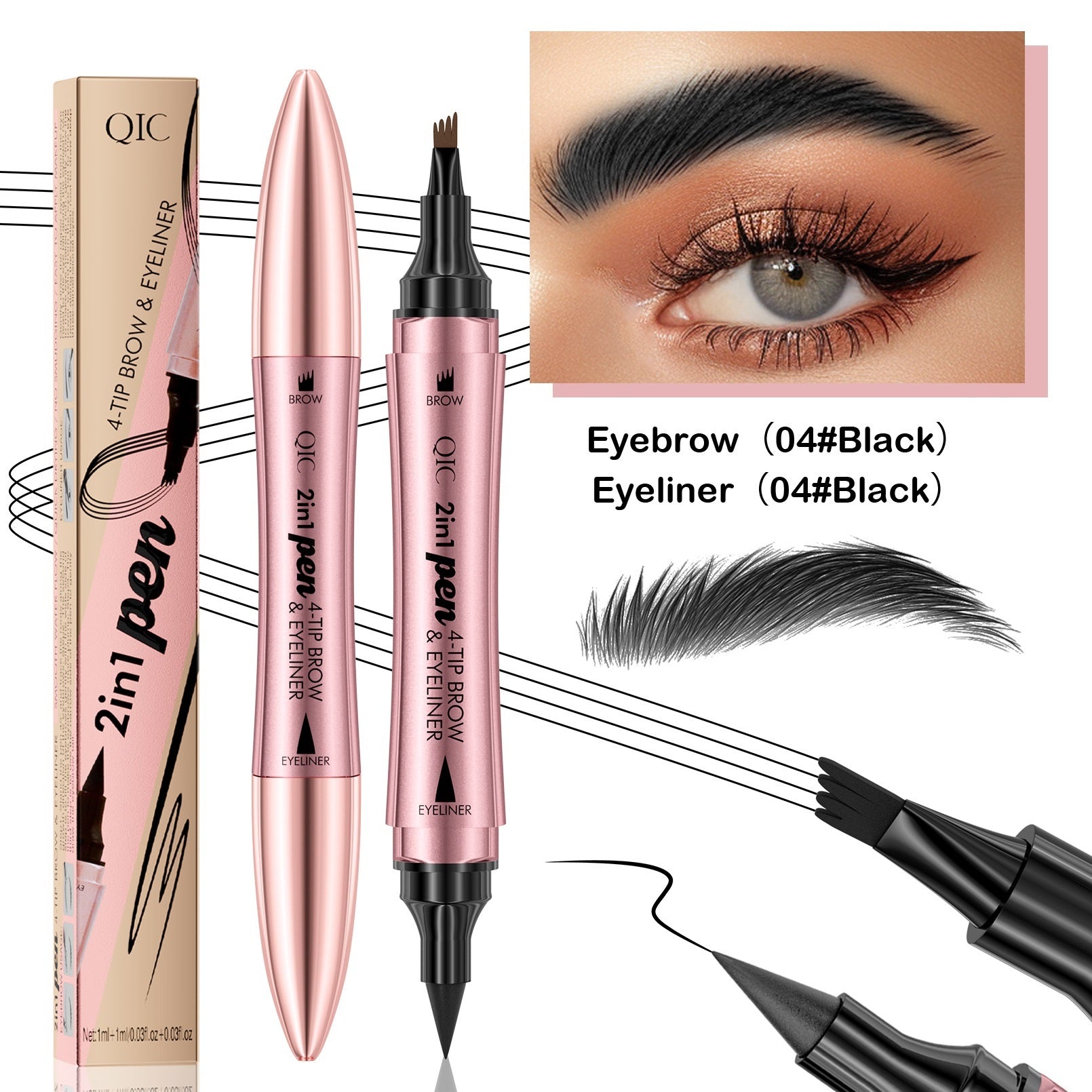 DUALIS | 3D Dual Pencil (Eyebrows + Eyeliner)