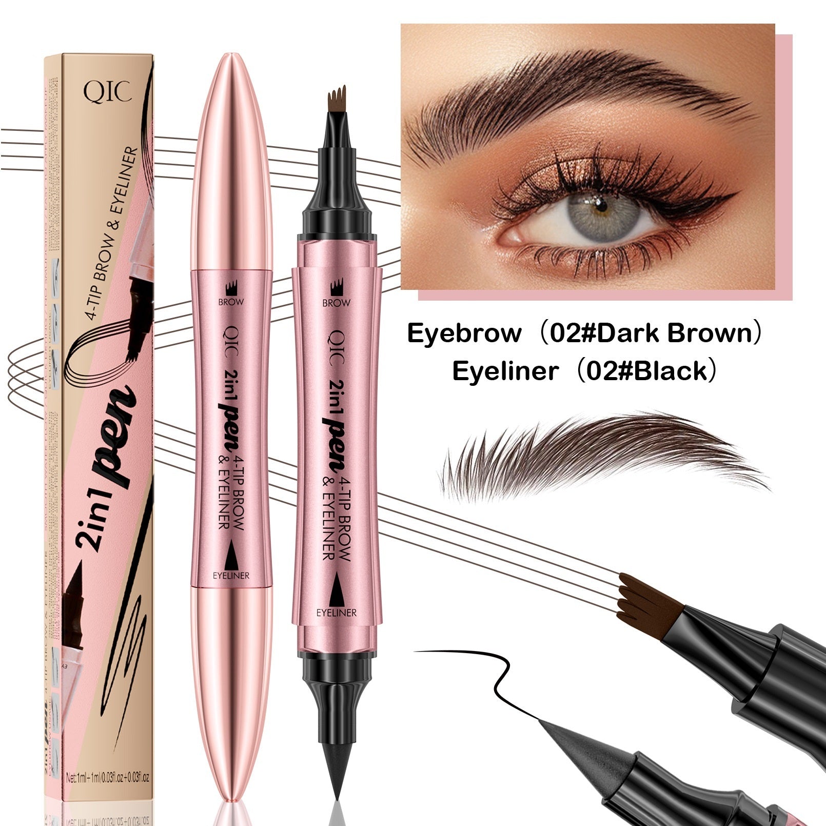 DUALIS | 3D Dual Pencil (Eyebrows + Eyeliner)
